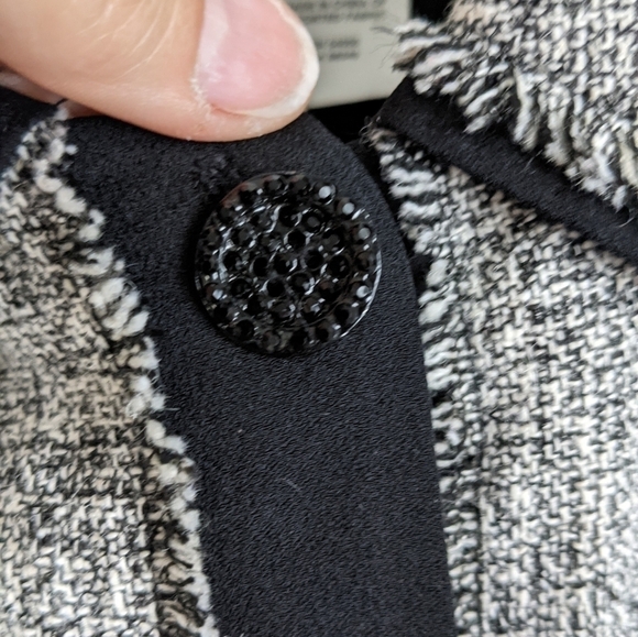 JONES NY Grey Tweed Raw Hem Suit Jacket 10P - Picture 7 of 10